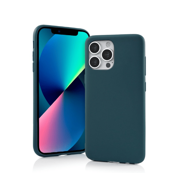 iphone 14 pro silikon fodral mörkgrön