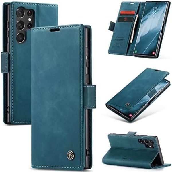 Läderfodral caseme 0013 för Samsung S24 ultra grön grön