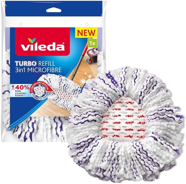 Mop Refill VILEDA TURBO 3in1 Microfiber 1 pc White