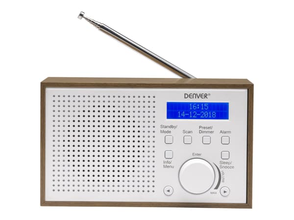 DENVER DAB-46 DAB bärbar radio Brun vit vit