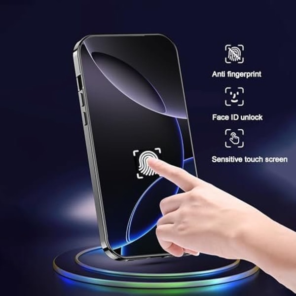 Sekretess dubbelt magnetiskt skal iphone 16 pro max svart svart