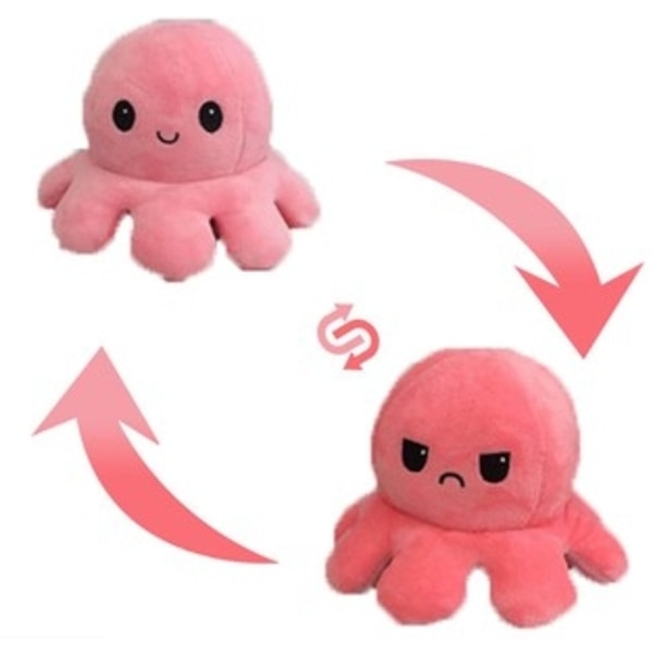 Alkuperäinen Käännettävä Octopus Plushie vaaleanpunainen-punainen rosa-röd