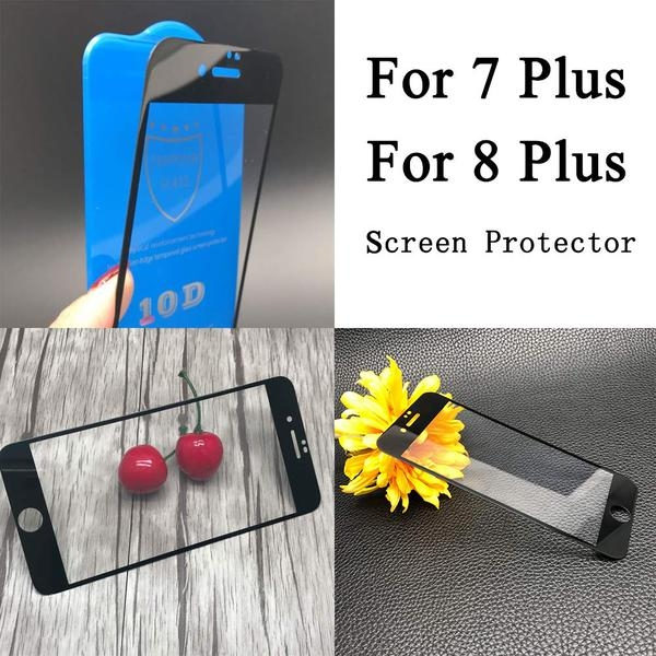 2 st  plexiglas glas för iphone 7/8 plus vit