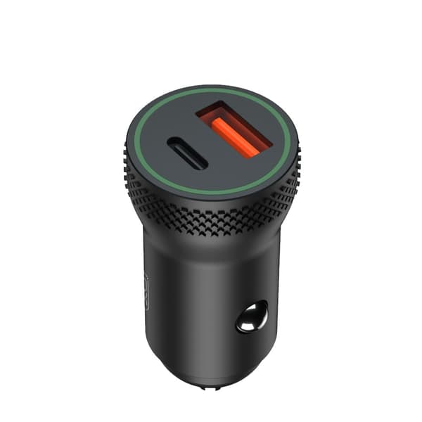 XO billaddare CC56 PD 30W QC 1x USB 1x USB-C vit + USB - C-kabel vit