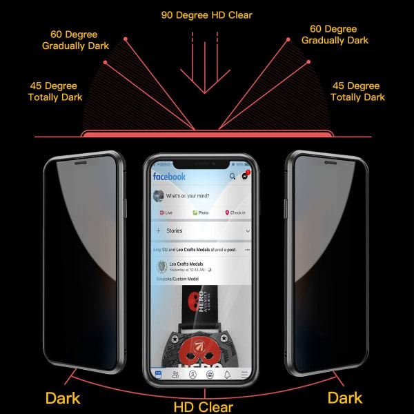 Sekretessskydd metallfodrall till iPhone 14pro röd röd