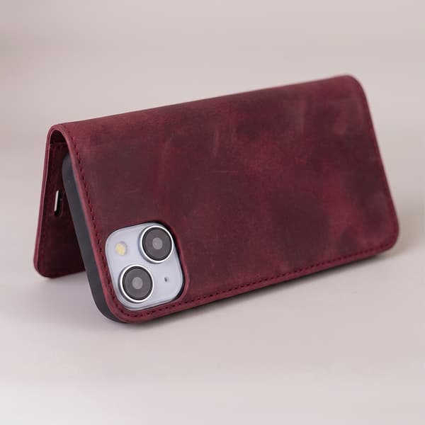 Smart Suede fodral för iPhone 16e / 17e maroon