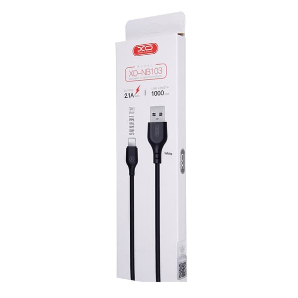 XO kabel NB103 USB - Lightning 1,0 m 2,1A vit vit