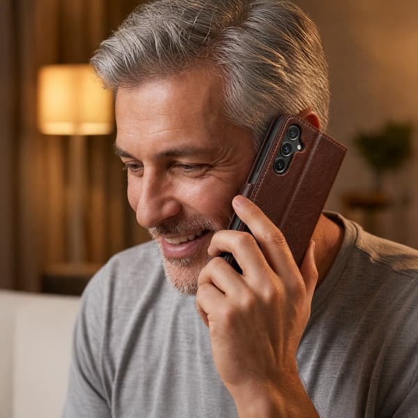 Smart Luxe läderfodral för Xiaomi Redmi Note 15 5G brun