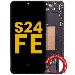 OLED-enhet med ram för Samsung Galaxy S24 FE 5G (renoverad) (USA & internationell version) (grafit) svart