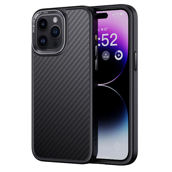 Comma case Kevlar Mag för iPhone 15 Pro Max svart