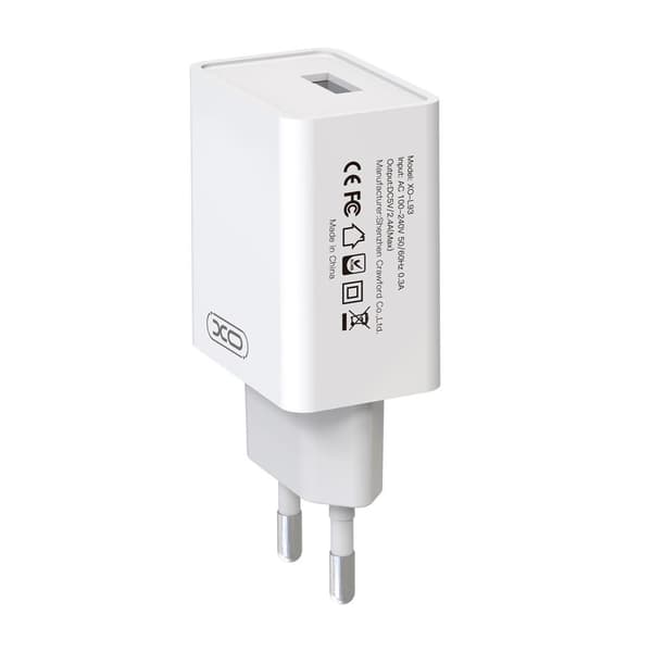 XO L93 USB VÄGGLADDARE MED LIGTHINGUSB KABEL