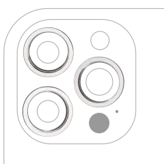 Bakre kameraram endast för iPhone 12 Pro Max (Silver) (3-delat set) (10-pack) silver