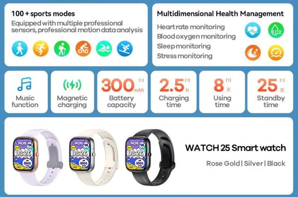 REMAX SMARTWATCH WATCH25 SVART