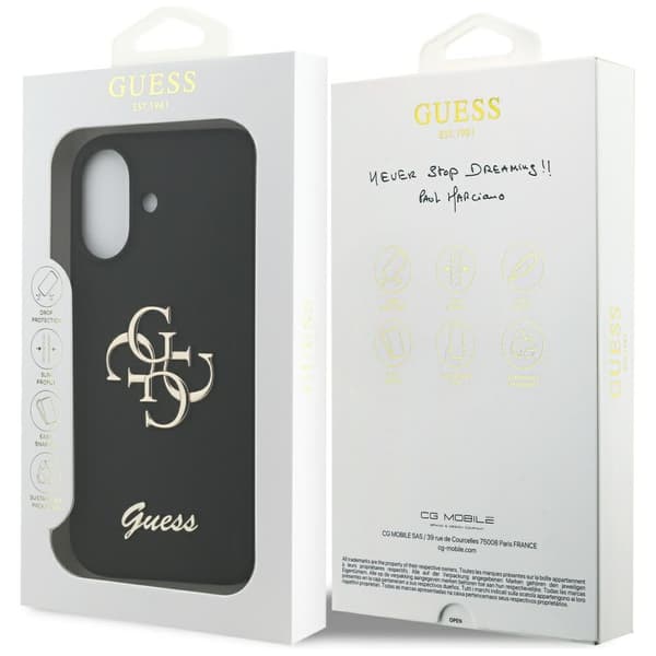 Guess Silicone Big 4G Script Case for iPhone 17 Black