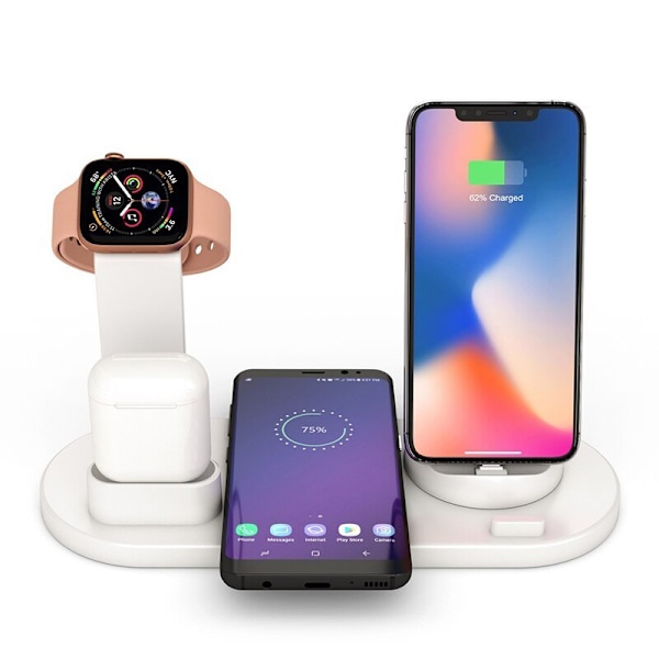 3 i 1 trådlös laddare för Apple och Android svart svart