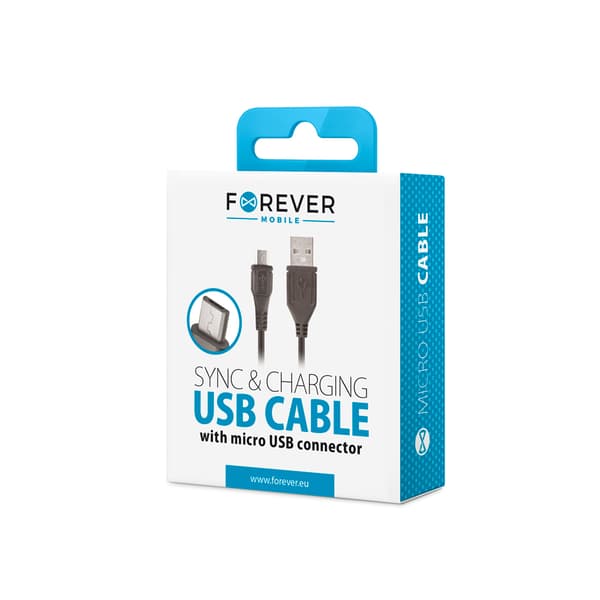 Forever kabel USB - microUSB 1,0 m 1A svart svart