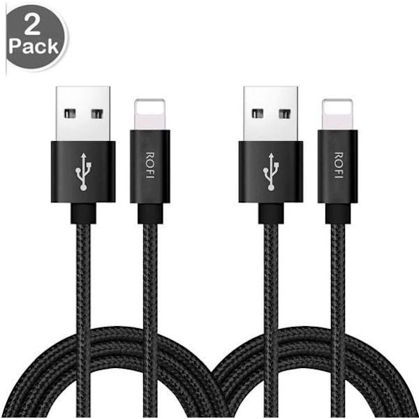 2 st 1 m färgade  iphone kabel röd