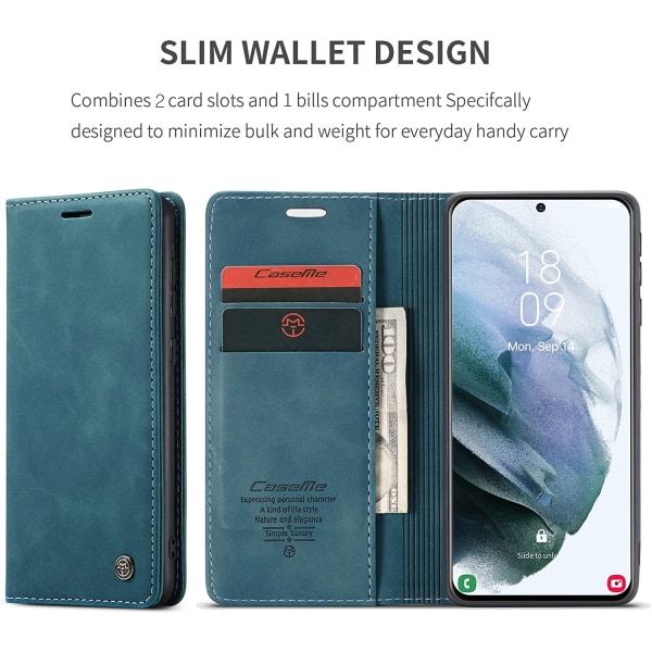 CaseMe 013 för Samsung Galaxy S21plus  Plånboksfodral|grön grön