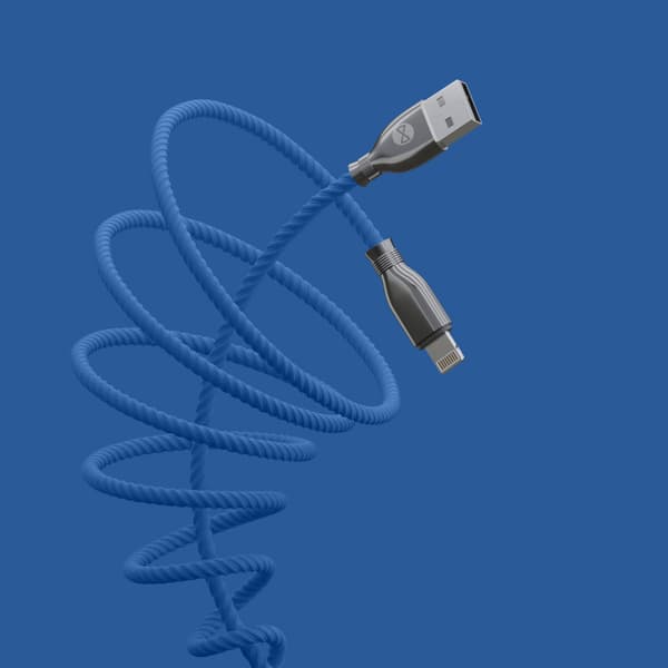 Forever Tornado-kabel USB - Lightning 1,0 m 3A marinblå blå