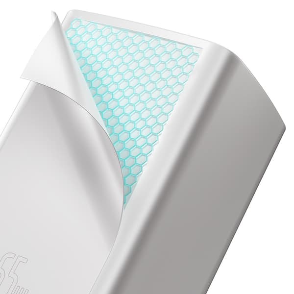Baseus väggladdare GaN2 Lite PD 65W 1x USB-C 1x USB vit vit