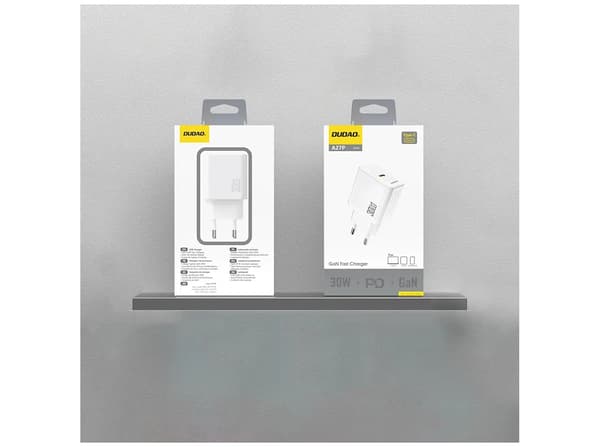 Dudao A27PEU Adapter 30Watt GaN 1xUSB-C vit vit