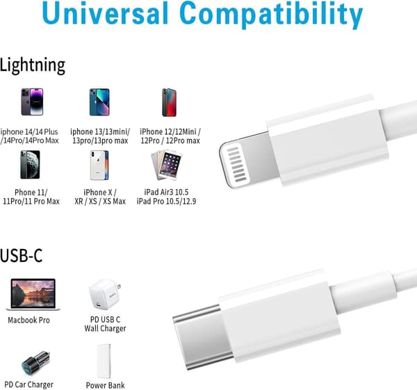 2-pack 1 m iPhonekabel usbc-ligthing
