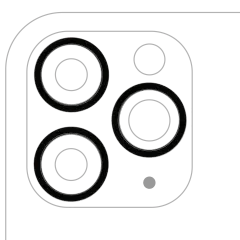 Bakre kameraram endast för iPhone 11 Pro / 11 Pro Max (Space Gray) (3-delat set) (10-pack) svart