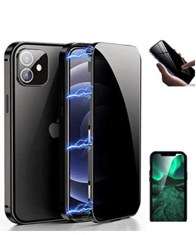 Sekretess magnetfodral till iPhone 12 pro max|svart svart