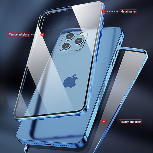 Sekretessfodral doubel för iPhone 15 blå