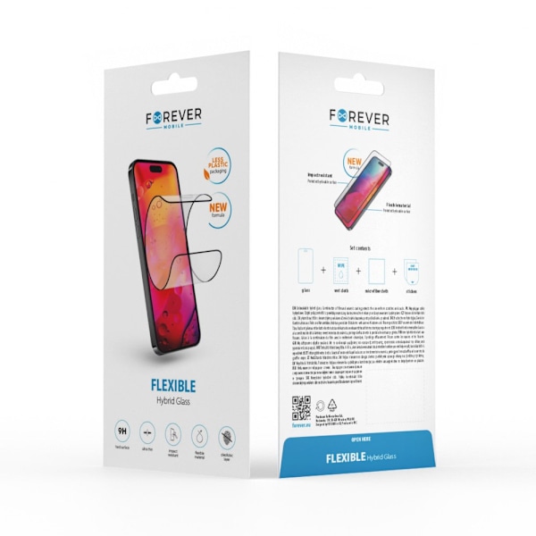 Forever Flexibelt hybridglas för Iphone 14 Pro Max 6,7" blå