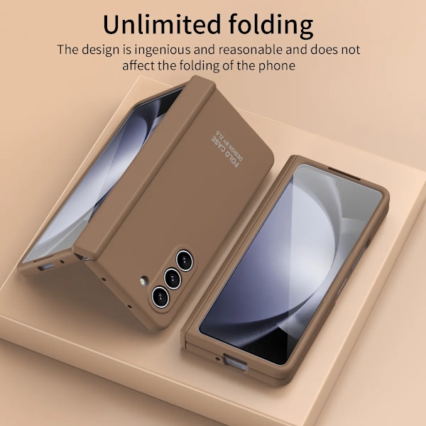 Hinge  fodral för Samsung Galaxy Z Fold 5 brun brun