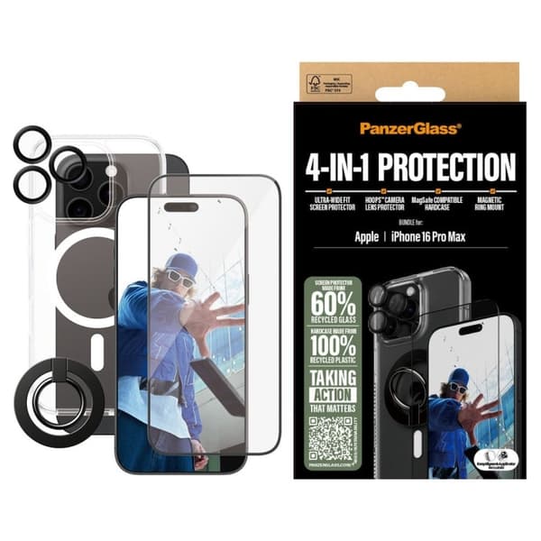 PanzerGlass 4-in-1 Protection Bundle iPhone 16 Pro Skärmbeskytter