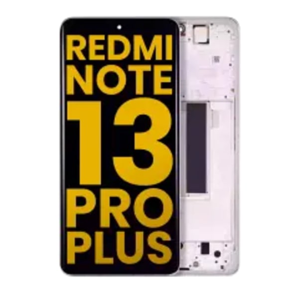 OLED-enhet med ram för Xiaomi Redmi Note 13 Pro Plus (renoverad) (vit)