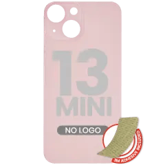 Bakglas med 3M-lim för iPhone 13 Mini (ingen logotyp / stort kamerahål) (rosa)