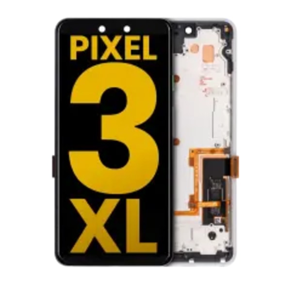 OLED-enhet med ram för Google Pixel 3 XL (renoverad) (Clearly White)