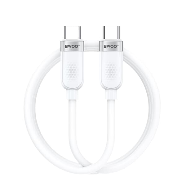 BWOO 65W kabel USB-C - USB-C 1m vit vit