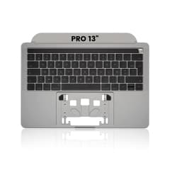 Toppfodral med tangentbord (ISO franska) för MacBook Pro 13\" A1706 (2016-2017) (rymdgrå)