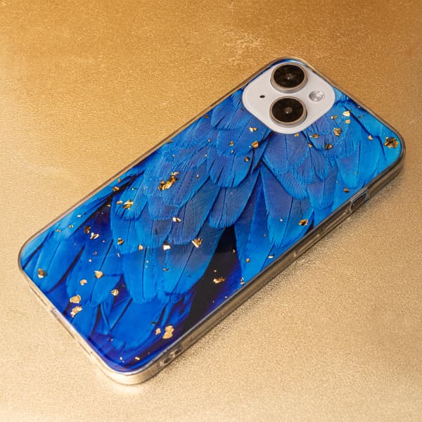 Guld Glam skal för iPhone 12 / 12 Pro blå blå
