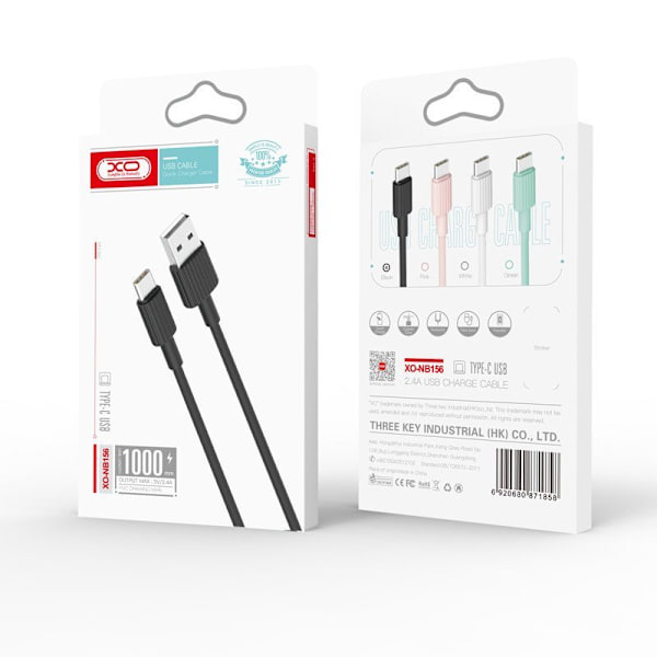 XO® 1m Hållbar Lightning Laddare IPhone vit
