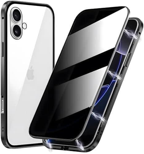 Sekretess dubbelt magnetiskt skal iphone 16 plus svart