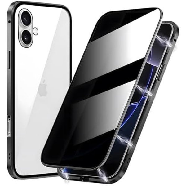 Sekretess dubbelt magnetiskt skal iphone 16 svart svart