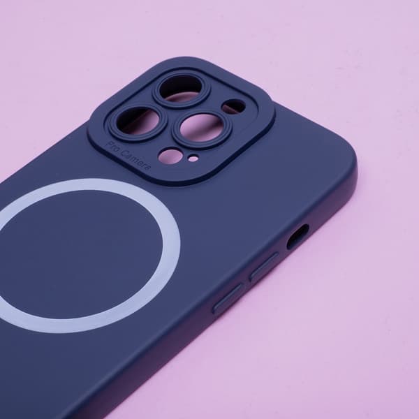 Silicon Mag skal för iPhone 15 Plus mörkblå