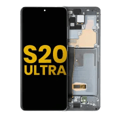 OLED-enhet med ram för Samsung Galaxy S20 Ultra 5G (renoverad) (Cosmic Gray) grå