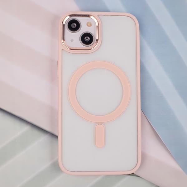 Satin Clear Mag-skal till iPhone 15 Pro Max 6,7\" rosa