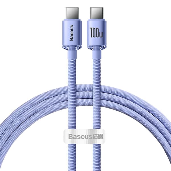 Baseus kabel Crystal Shine USB-C - USB-C 1,2 m 100W lila lila