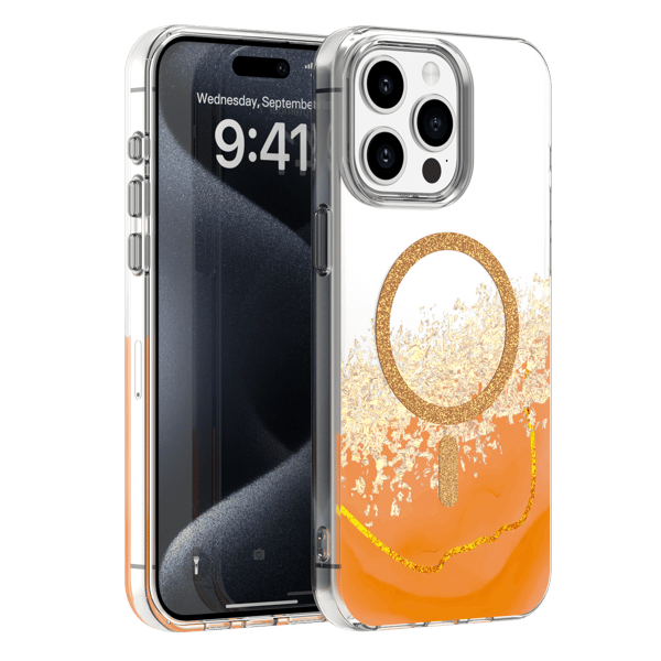 Epoxy Mag-fodral för iPhone 15 Pro 6,1\" orange
