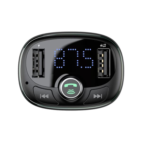 FM Transmitter for Car - Baseus T Shaped S-09 Bluetooth MP3 Car Charger - Black