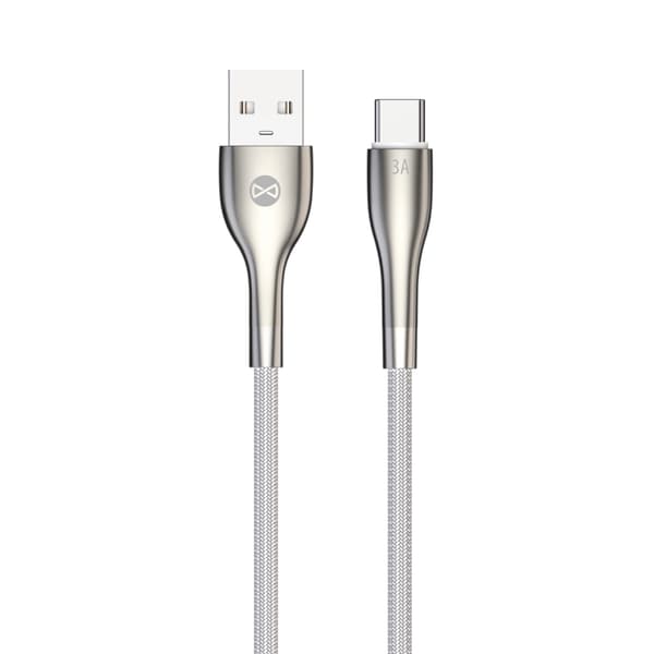 Forever Sleek kabel USB - USB-C 1,0 m 3A vit vit