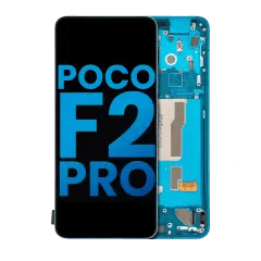 LCD-enhet med ram för Xiaomi Poco F2 Pro / Redmi K30 Pro (Eftermarknad: Incell) (Neonblå)