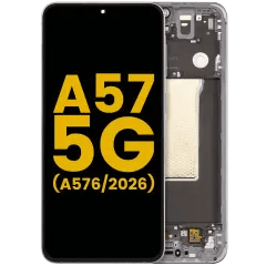 OLED-enhet med ram för Samsung Galaxy A57 5G (A576 / 2026) (renoverad) (grå) grå